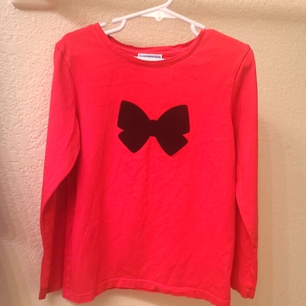 Jacadi Vibrant Red Long Sleeve Tee with Black Bow Accent